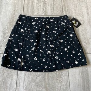 art class black,floral white design XL(14-16)mini skirt for girls